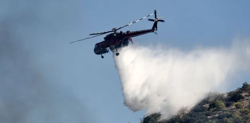 Πυρκαγιά στο Θέρμο Αιτωλοακαρνανίας, ανάμεσα στους οικισμούς Δρυμώνας και Κοσκινάς