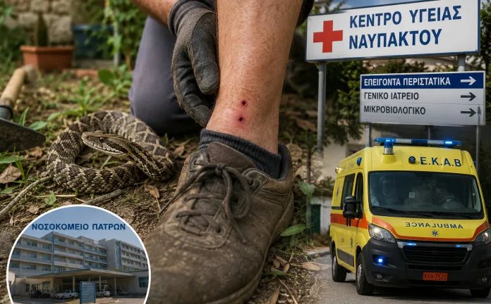 Πάτρα: Διέφυγε τον κίνδυνο ο 42χρονος που τον δάγκωσε οχιά!