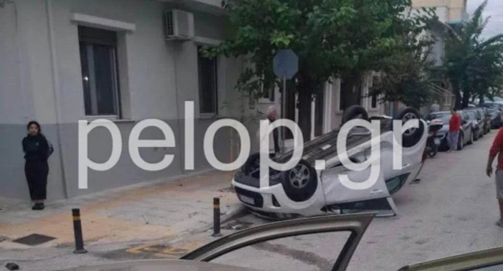 Τροχαίο στην Πάτρα: Αυτοκίνητο αναποδογύρισε μετά από σφοδρή σύγκρουση – Ένας τραυματίας
